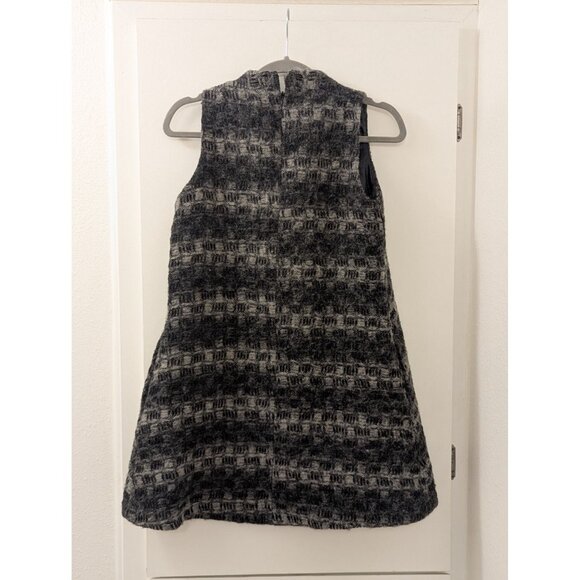 aoyama itchome Wool Blend Sleeveless A-Line Dress With Pleated Front Detail Back - Picture 4 of 9